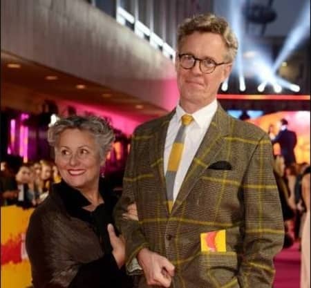 Alex Jennings with his wife Lesley Moors at an event